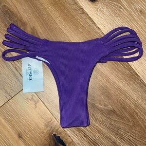 NWT Jypsea handmade Soleil ribbed Cheeky lavender bikini bottom small
